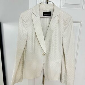 Giorgio Armani Women's Textured White Blazer